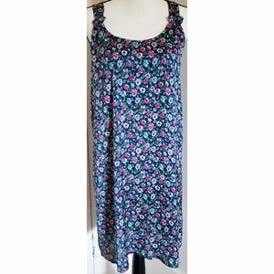 Forever 21 Retro Floral Satin Shift Dress 90s